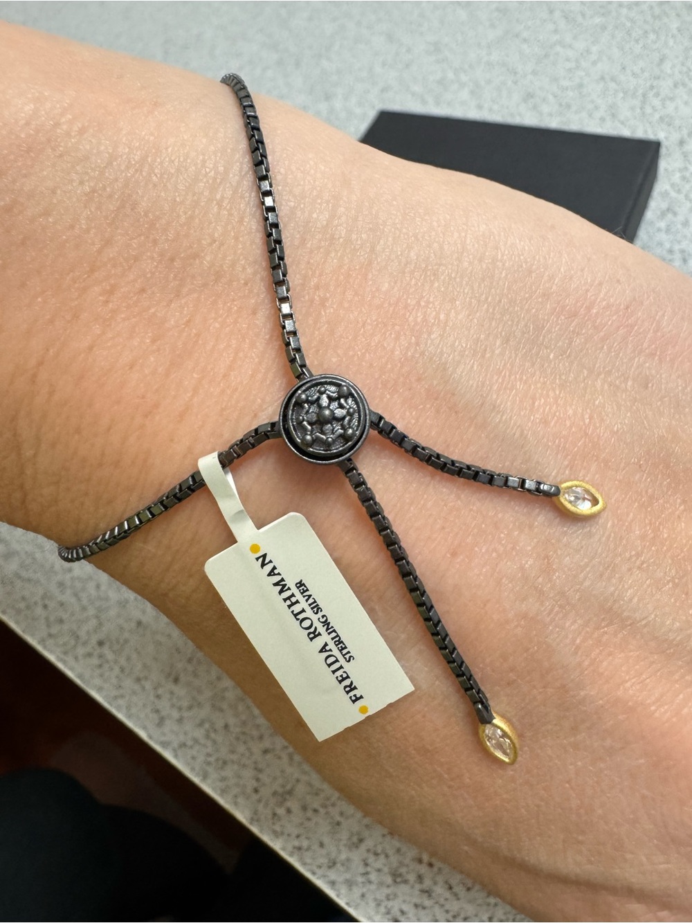 NWT Freida Rothman Signature Marquise Adjustable Bracelet - Picture 4 of 8
